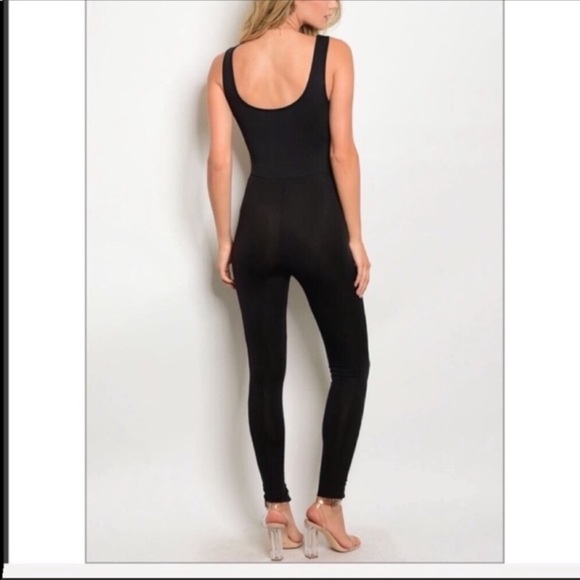 New Bold in Black Lace Up Jumpsuit - Picture 4 of 7